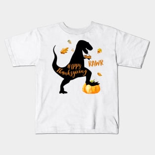 Happy Thanksgiving T-Rex Gift Kids T-Shirt